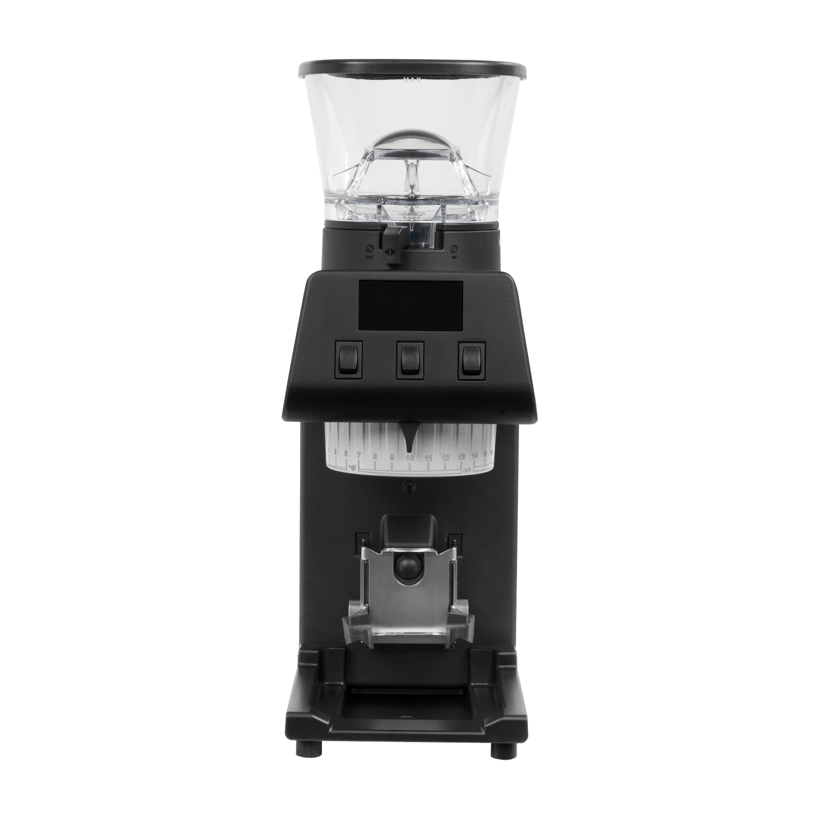 Frontansicht der La Marzocco Kaffeemühle – hochwertige Mühle für präzise Mahlgradeinstellung bei Siebträgermaschinen, Espressomaschinen oder Kaffeemaschinen. Ideal für professionelle Baristas und ambitionierte Home-Baristas. Modernes Design trifft auf zuverlässige Technik.