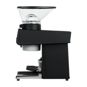 Seitliche Ansicht der La Marzocco Espressomühle – elegante Kaffeemühle für den professionellen und privaten Einsatz. Ideal zur Zubereitung von Espresso mit Siebträgermaschine oder Kaffeemaschine. Feine Mahlgradskala für präzises Mahlen und gleichmäßige Extraktion.